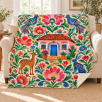 Casa entre flores blanket, on a sofa