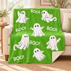Ghost Boo - Green blanket, on a sofa