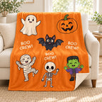 Boo Crew - Orange blanket, on a sofa