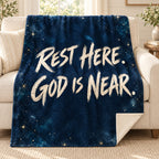 Night of Peace blanket, on a sofa