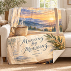 Morning by Morning blanket, on a sofa