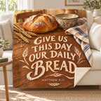 Daily Bread blanket, on a sofa
