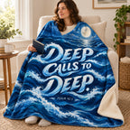 Deep Calls to Deep blanket, wrapped around a reader