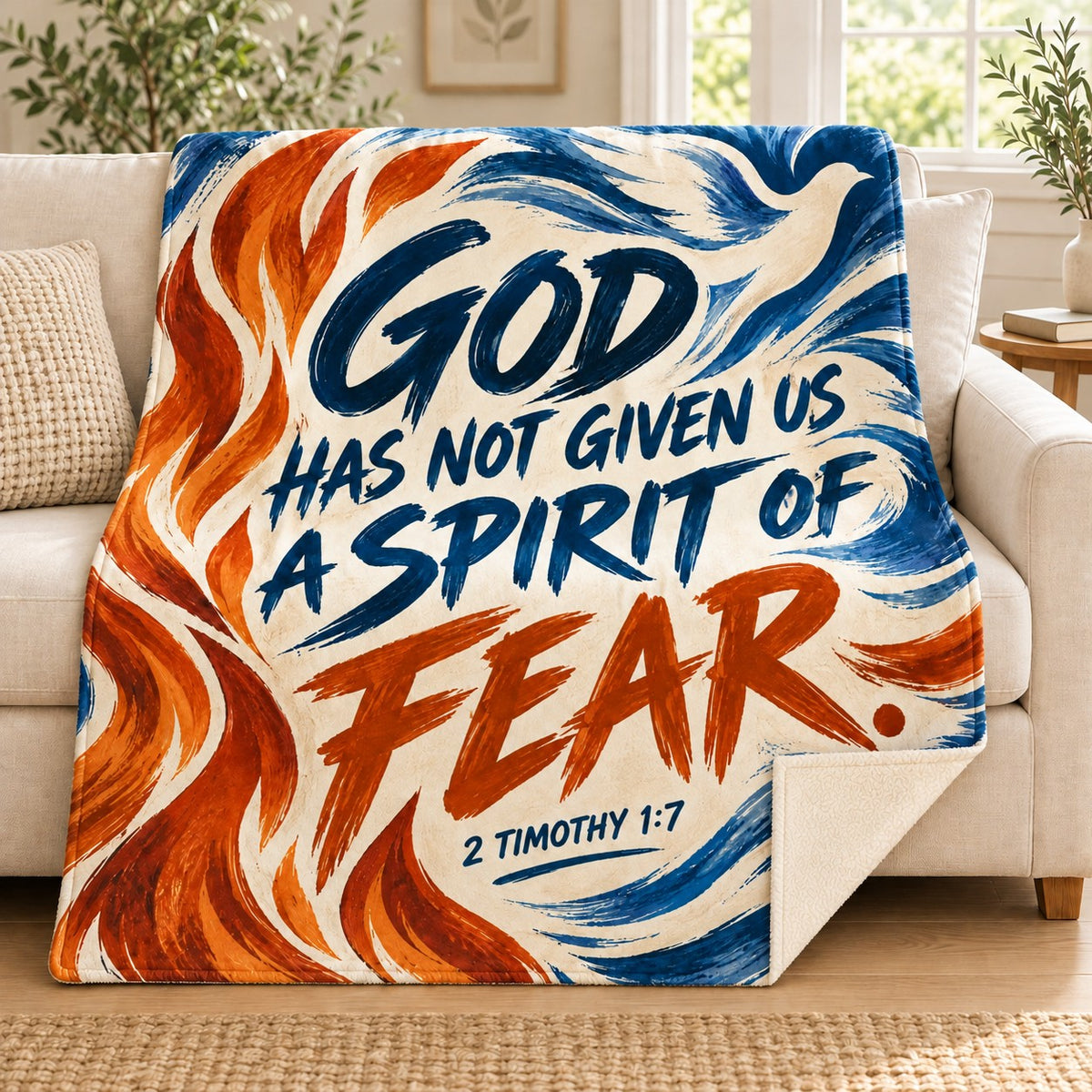 Spirit of Power blanket, on a sofa
