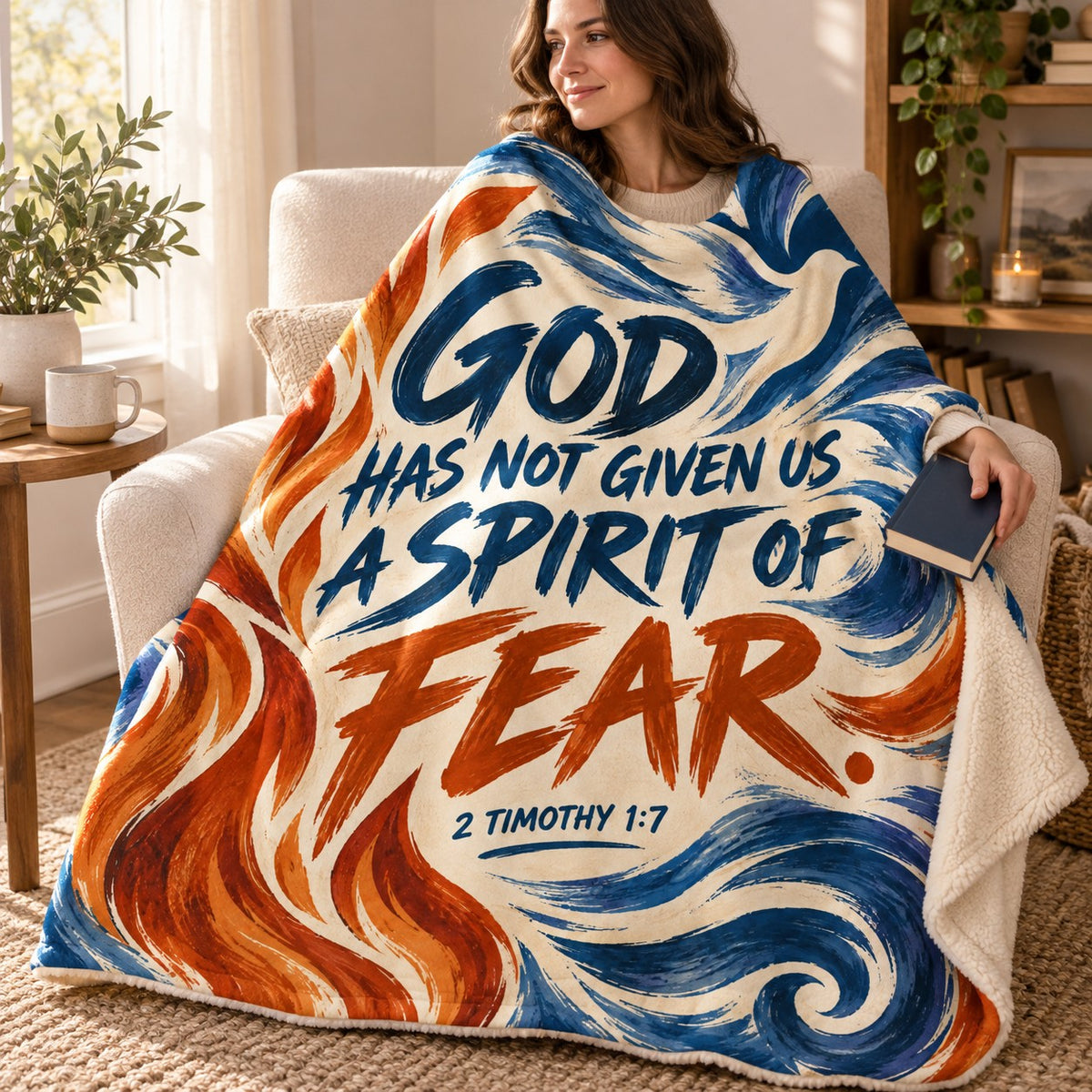 Spirit of Power blanket, wrapped around a reader