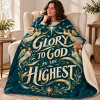 Glory to God in the Highest blanket, wrapped around a reader