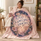 Before I Formed You, I Knew You blanket, wrapped around a reader