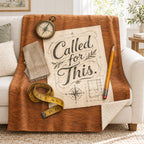 Called for This blanket, on a sofa