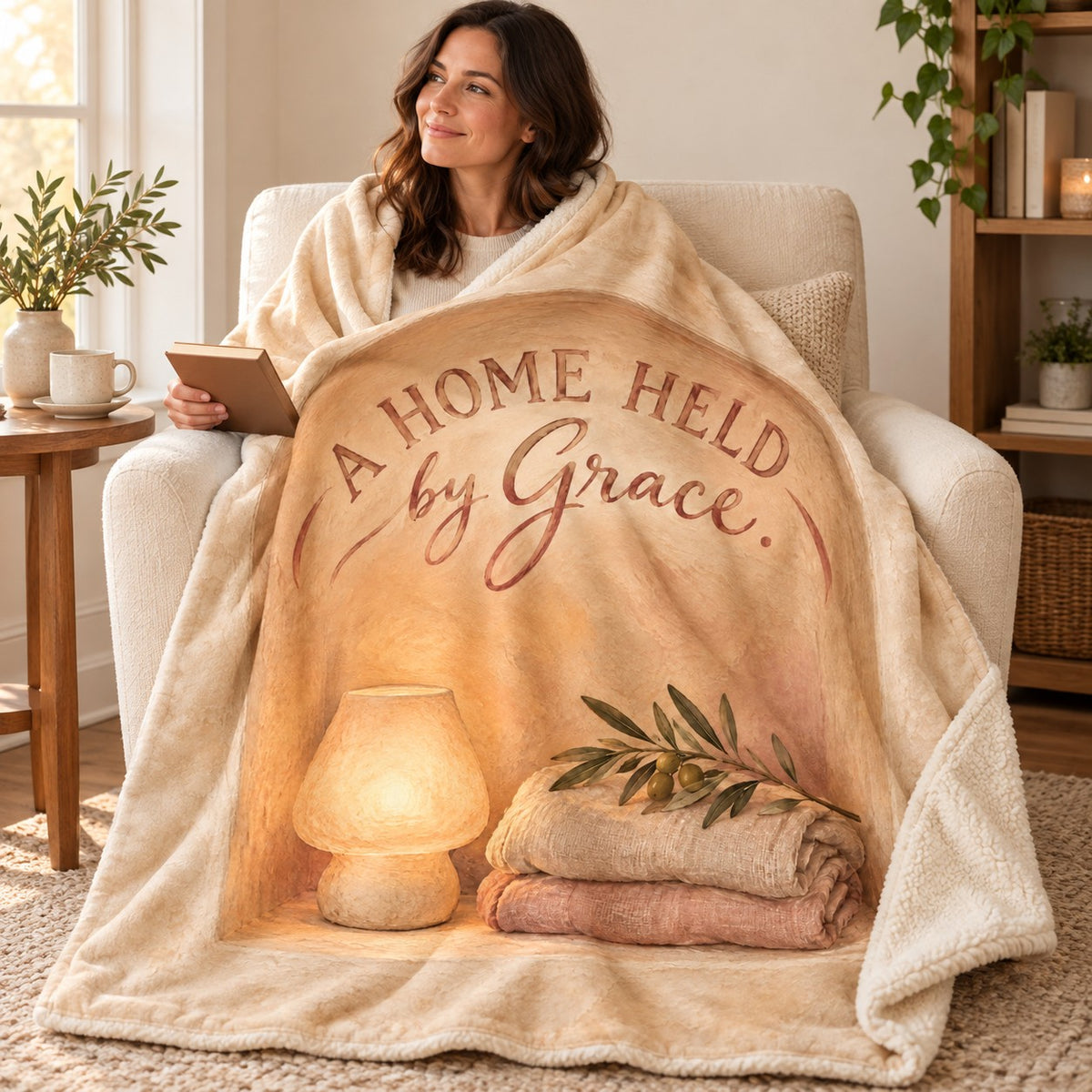 A Home Held by Grace. blanket, wrapped around a reader