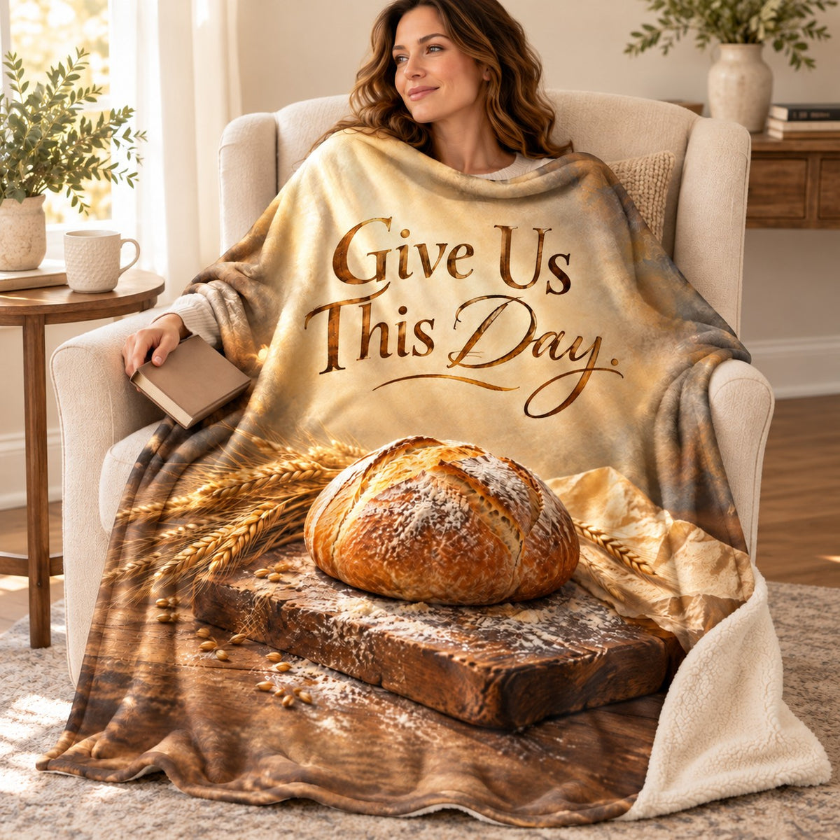 Give Us This Day. blanket, wrapped around a reader