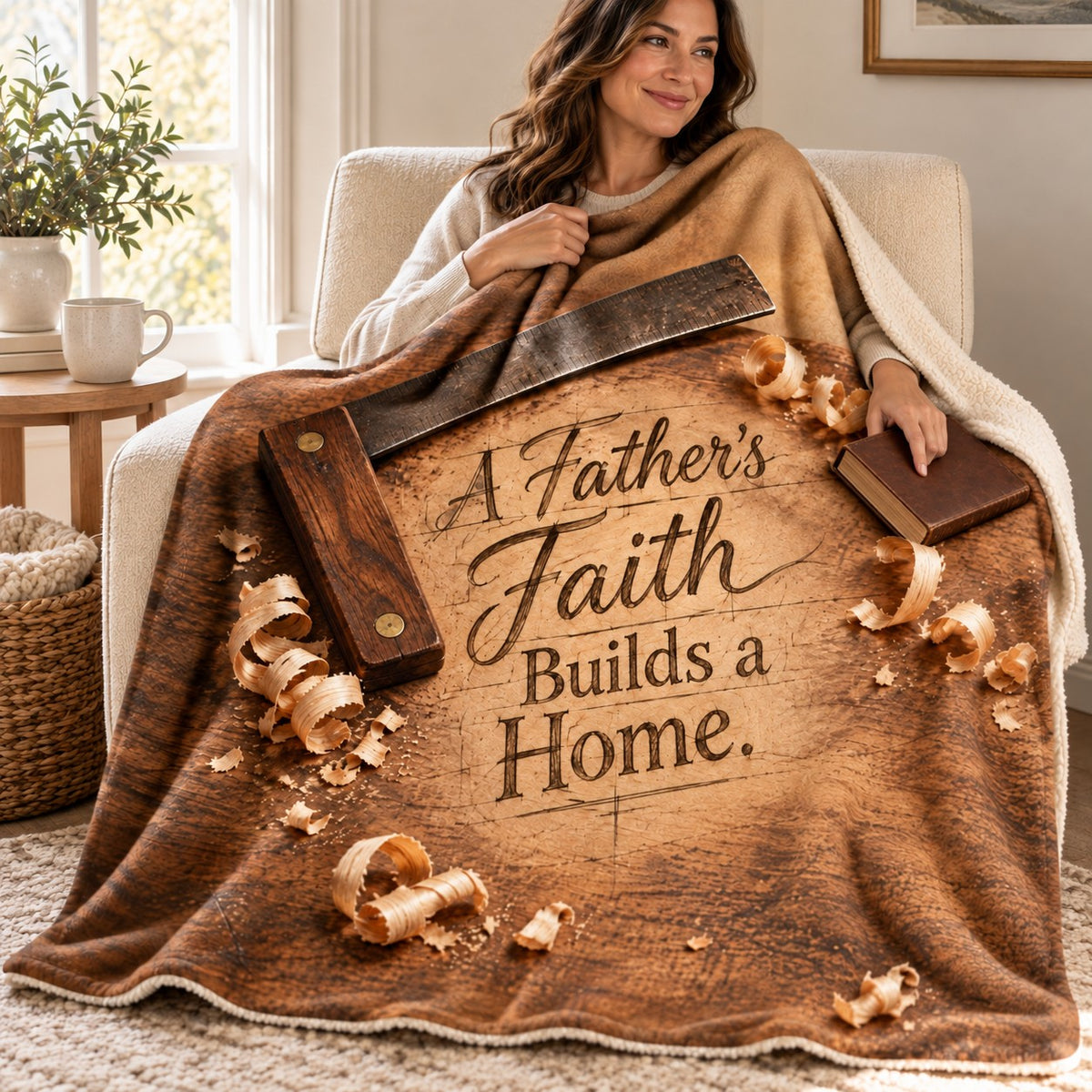 A Father’s Faith Builds a Home. blanket, wrapped around a reader