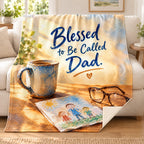 Blessed to Be Called Dad. blanket, on a sofa