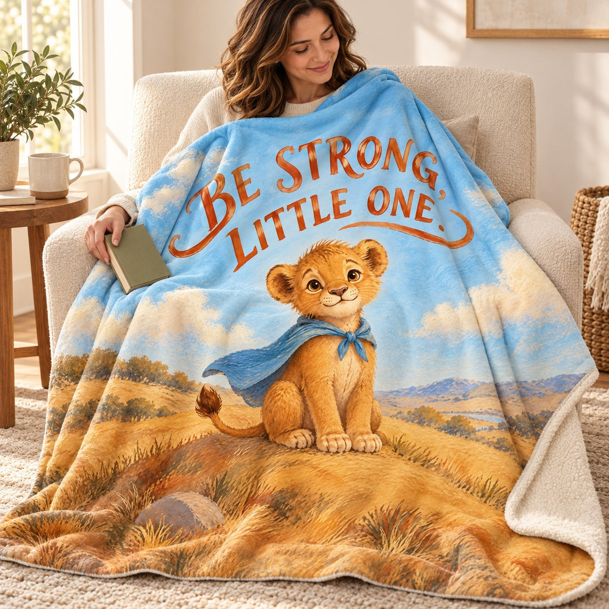 Be Strong, Little One. blanket, wrapped around a reader
