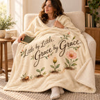 Little by Little, Grace by Grace. blanket, wrapped around a reader