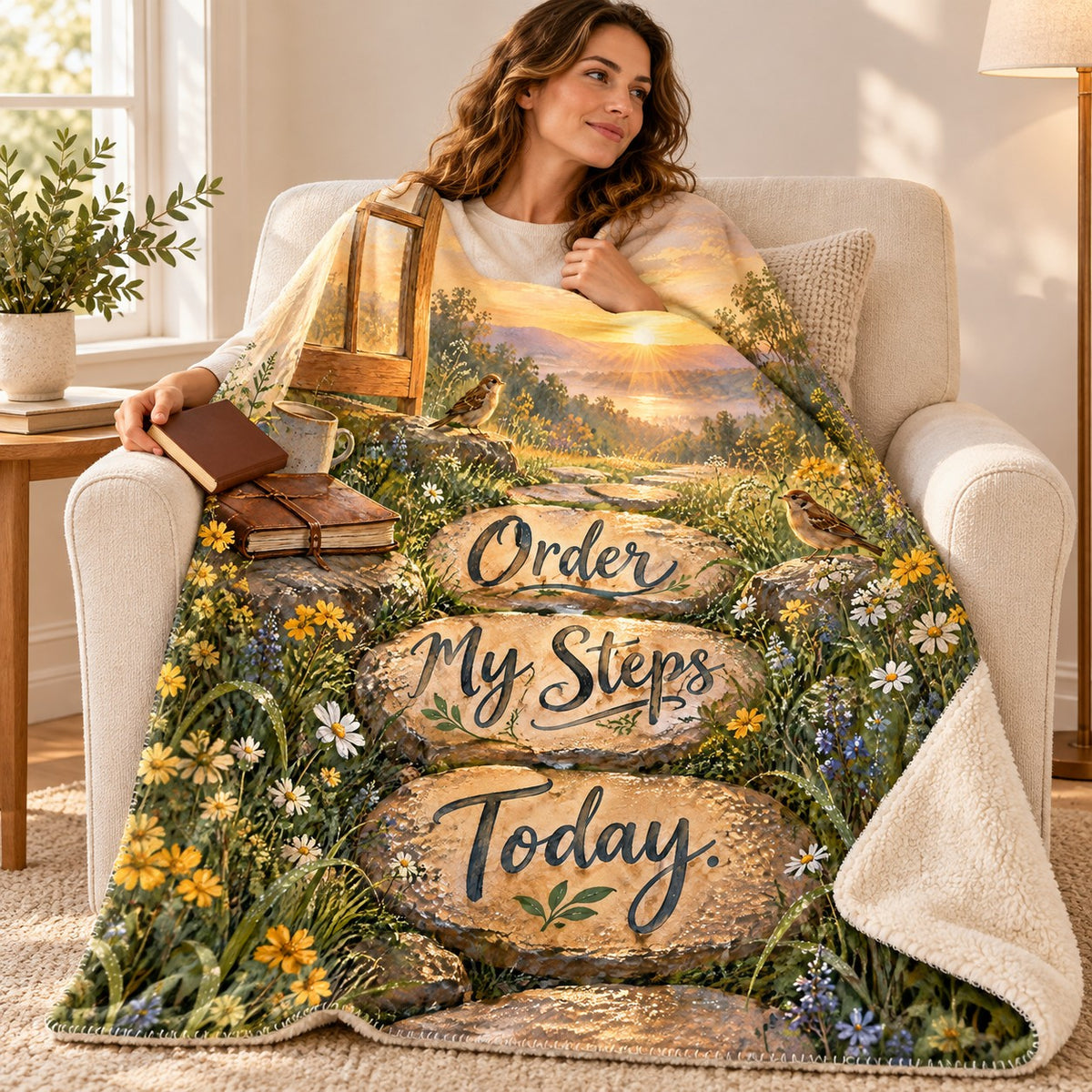 Order My Steps Today. blanket, wrapped around a reader