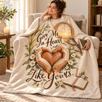 Give Me a Heart Like Yours. blanket, wrapped around a reader