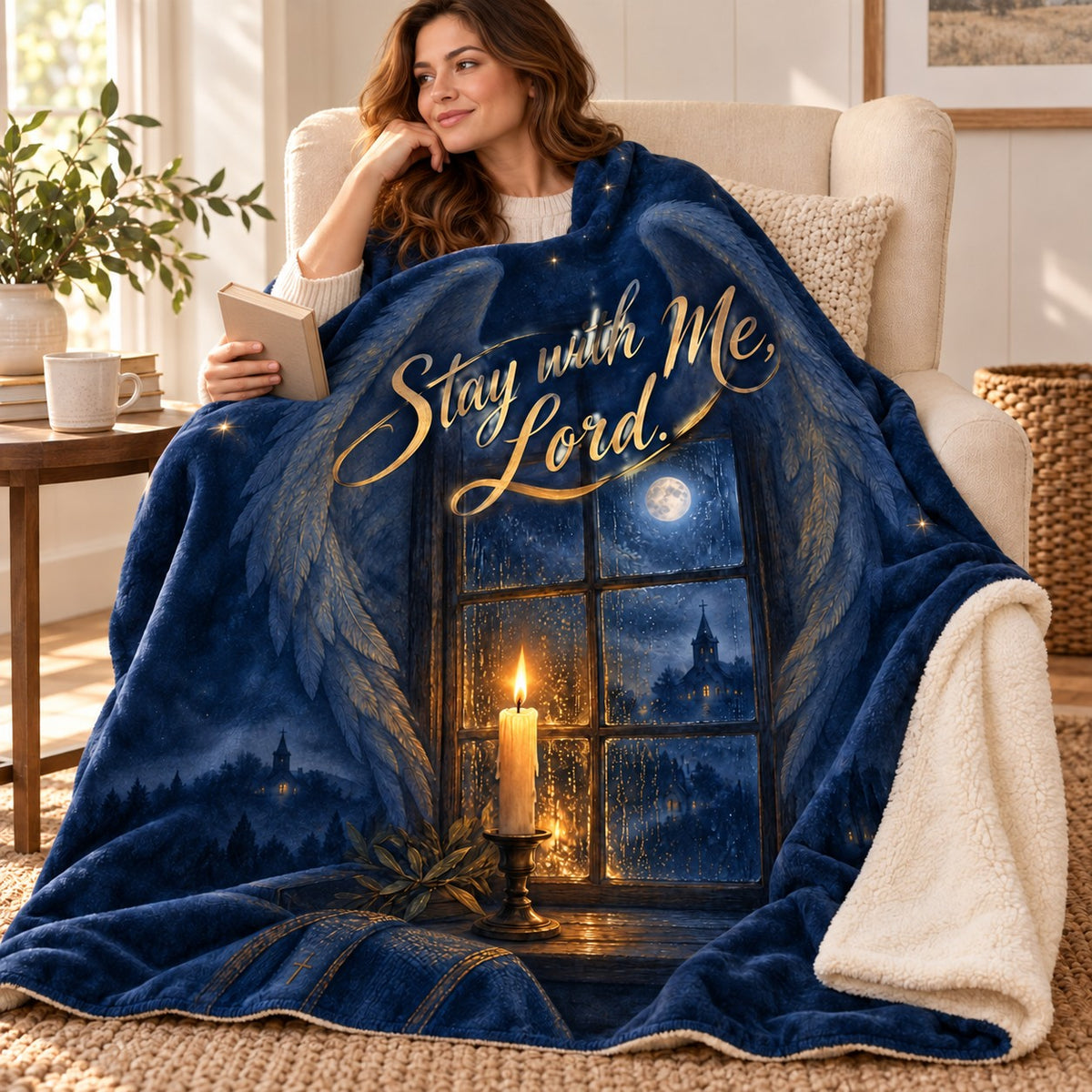 Stay with Me, Lord. blanket, wrapped around a reader