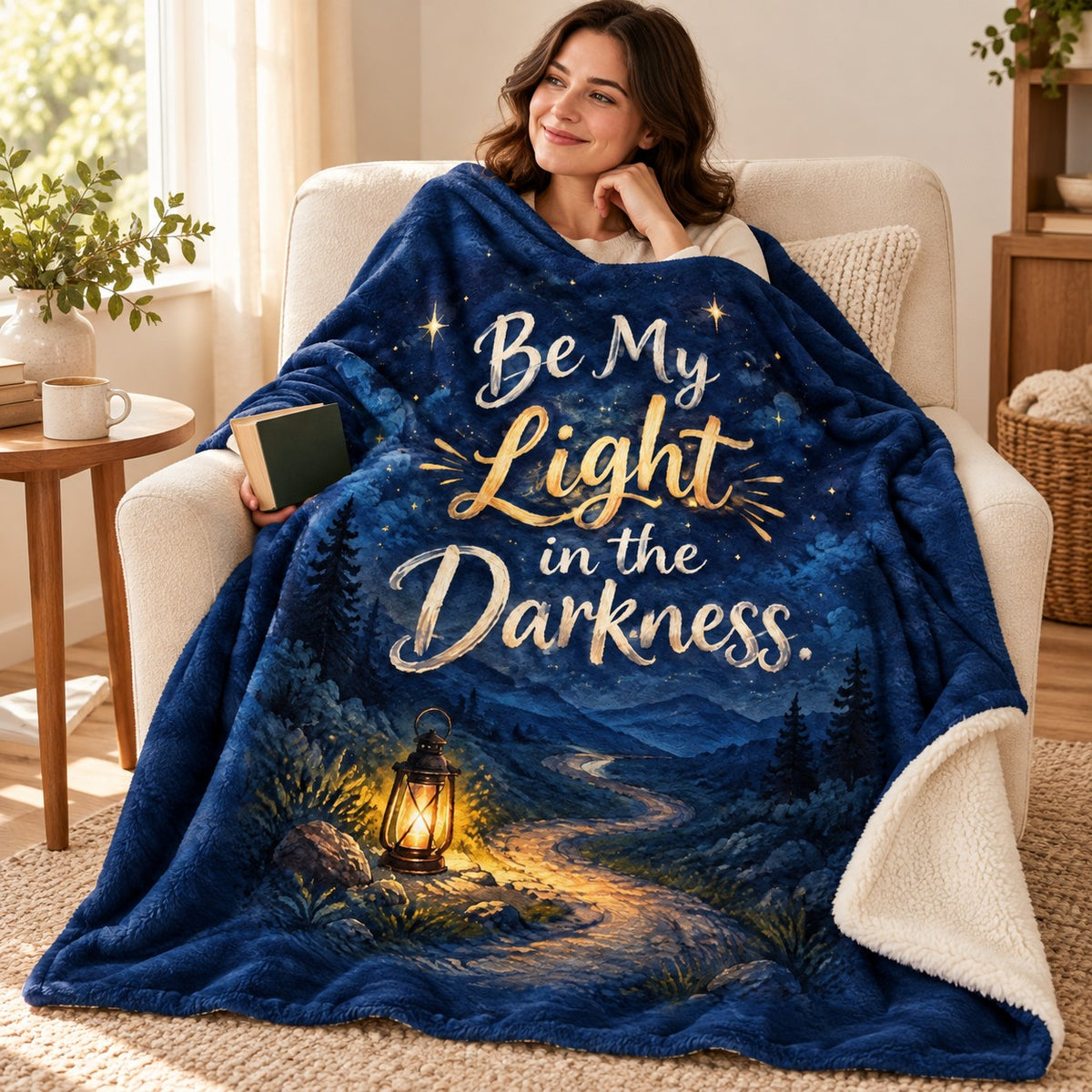 Be My Light in the Darkness. blanket, wrapped around a reader