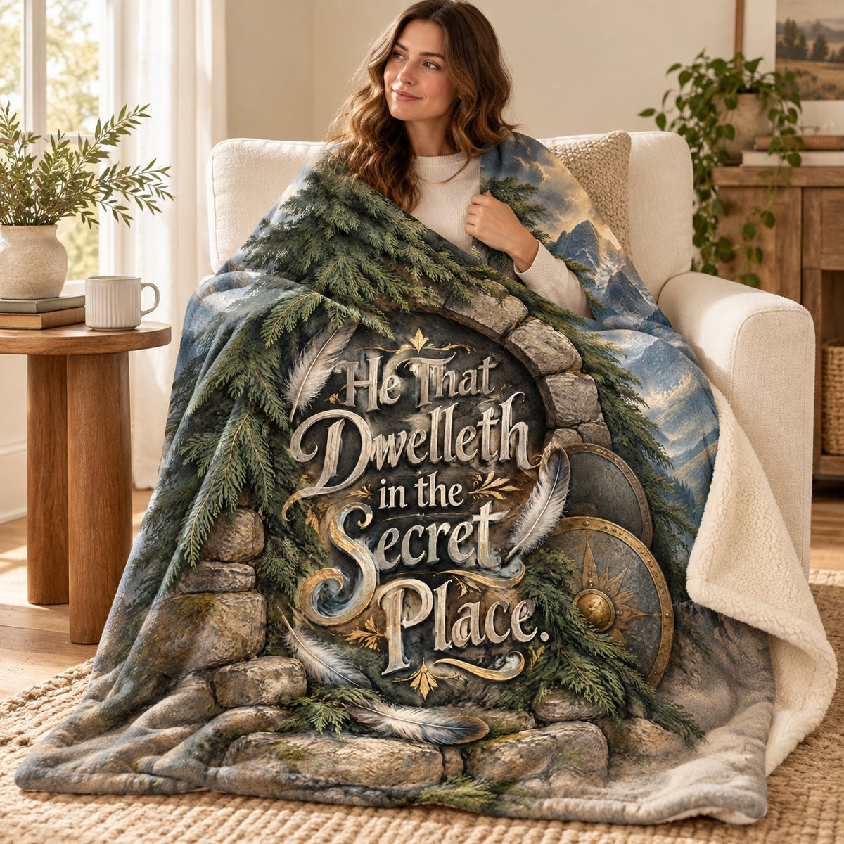 He That Dwelleth in the Secret Place. blanket, wrapped around a reader