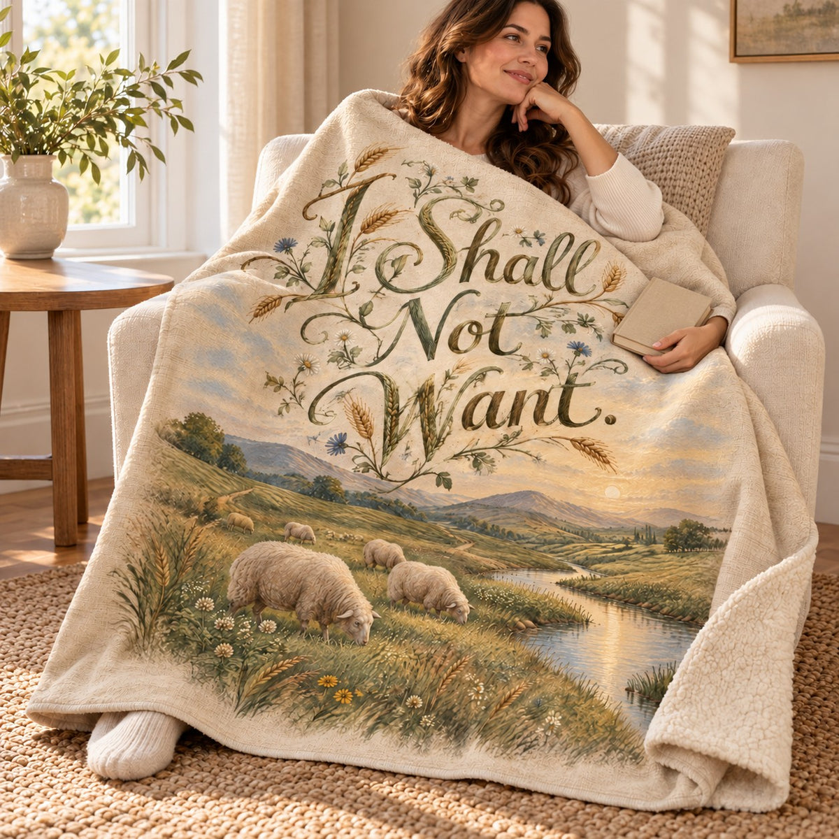 I Shall Not Want. blanket, wrapped around a reader