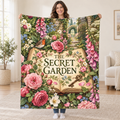 Rose Garden Romance blanket, held open