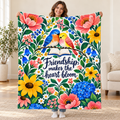 Friendship Blooms blanket, held open