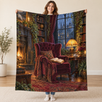 Rainy Window blanket, held open