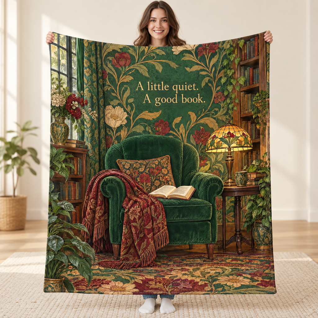 Vintage Retreat blanket, held open