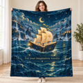 Sailing Through Stories blanket, held open