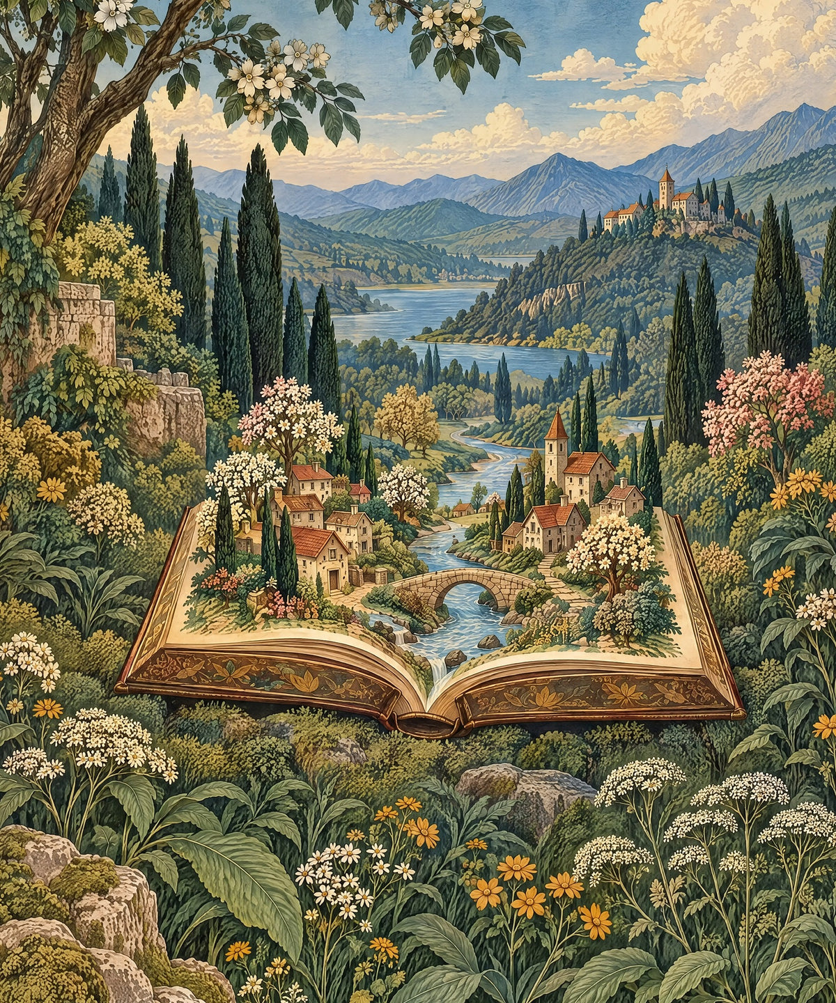 The Fairy-Tale Village blanket, full design