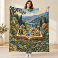 The Fairy-Tale Village blanket, held open