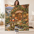 The Fox's Woodland Books blanket, held open