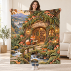 The Fox's Woodland Books blanket, held open