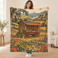 The Traveling Bookshop blanket, held open