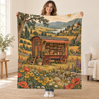 The Traveling Bookshop blanket, held open