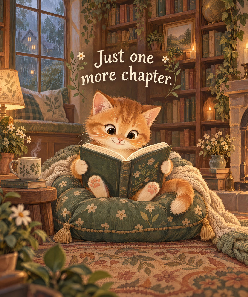 Just One More Chapter blanket, full design
