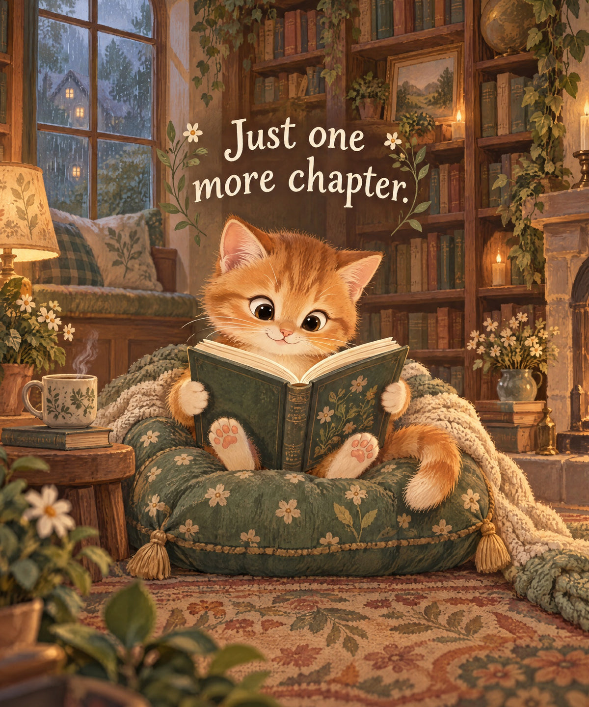 Just One More Chapter blanket, full design