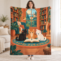 The Book Club blanket, held open