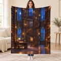 The Hidden Staircase blanket, held open