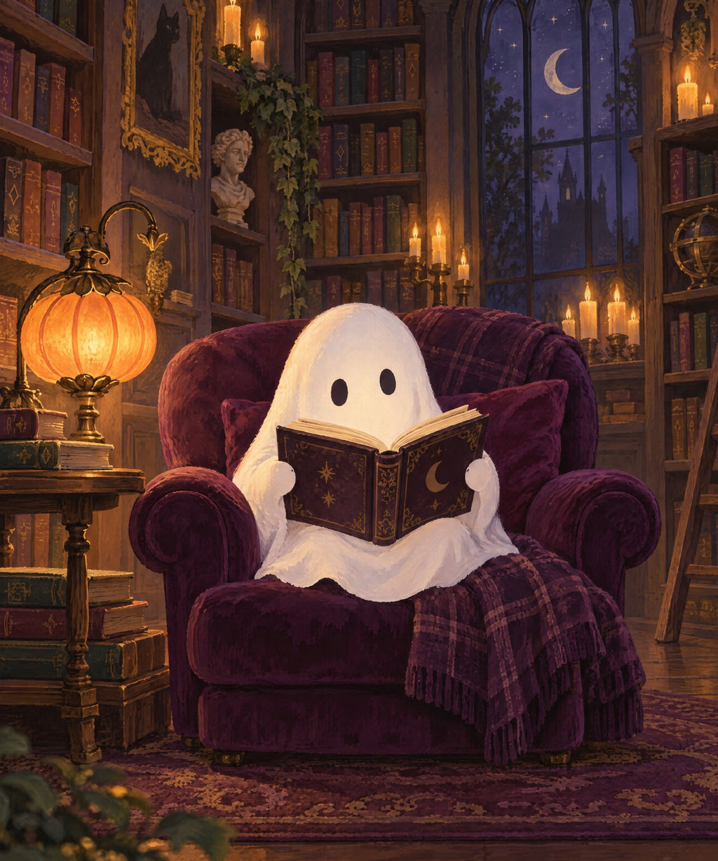 The Little Ghost Reader blanket, full design