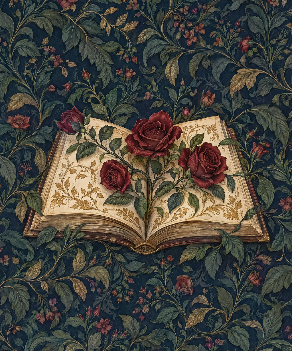 Roses Between Pages blanket, full design