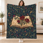 Roses Between Pages blanket, held open