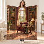 The Country-House Library blanket, held open