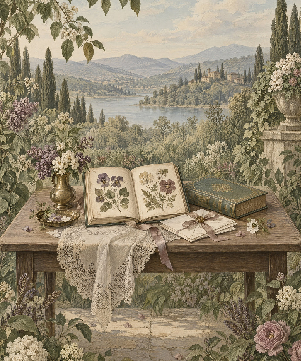 Pressed Flowers and Letters blanket, full design