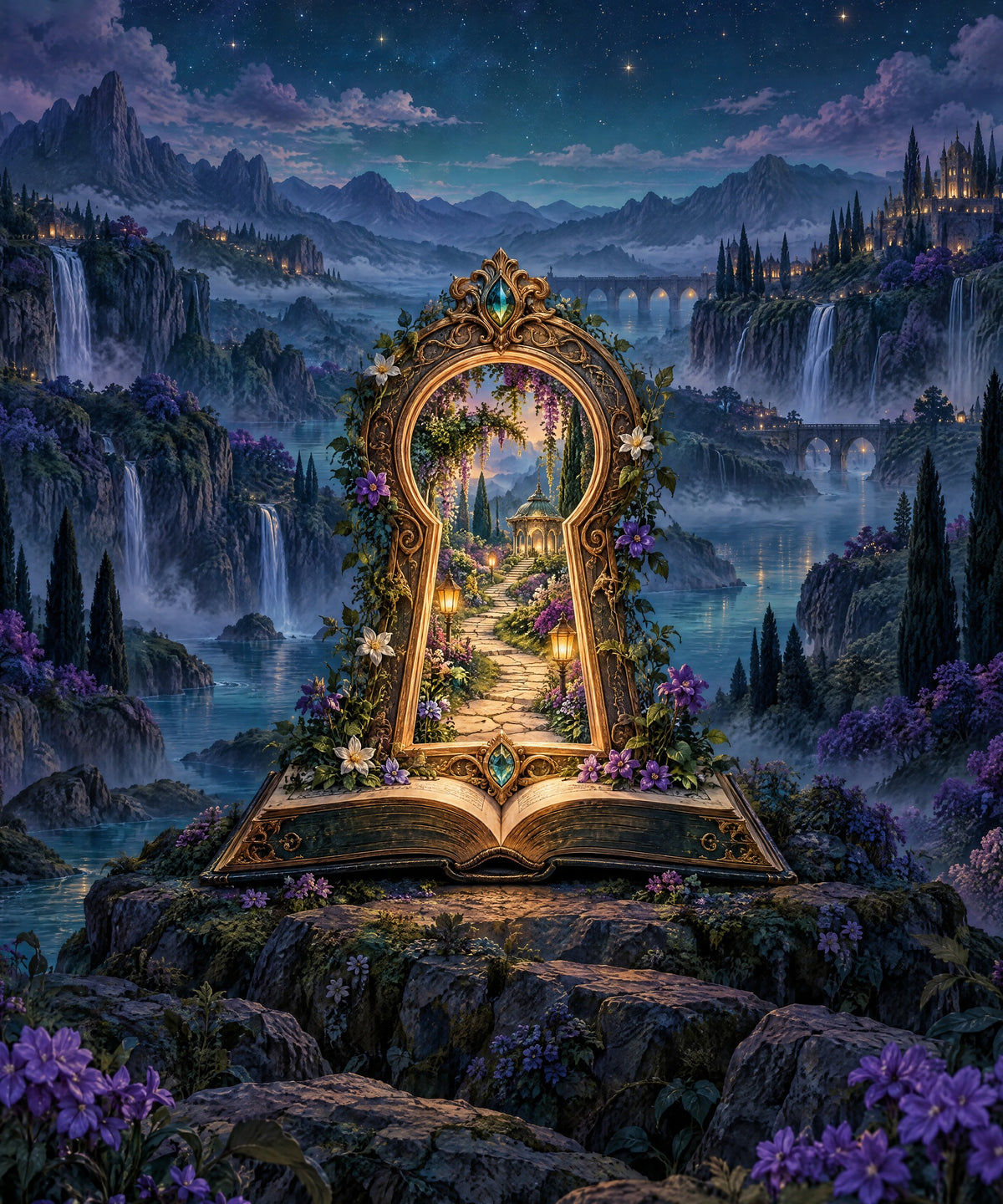 Through the Keyhole blanket, full design