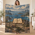 The Treasure Map blanket, held open