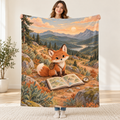 The Little Fox Explorer blanket, held open