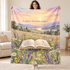 A Place Between Pages blanket, held open