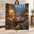 Rain and Rhyme blanket, held open
