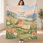 A Small Poem for Today blanket, held open
